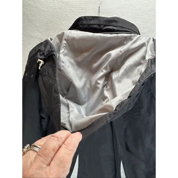 Eddie Bauer WeatherEdge Waterproof Hooded Jacket Women’s M Black White - Picture 11 of 11